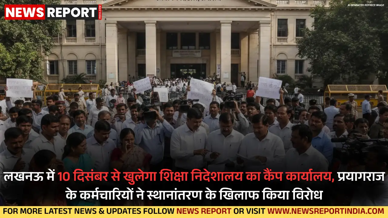 प्रयागराज स्थित शिक्षा निदेशालय के छह विभाग अब लखनऊ स्थानांतरित होंगे, 10 दिसंबर से कैंप कार्यालय शुरू होगा, कर्मचारी संगठनों का विरोध।