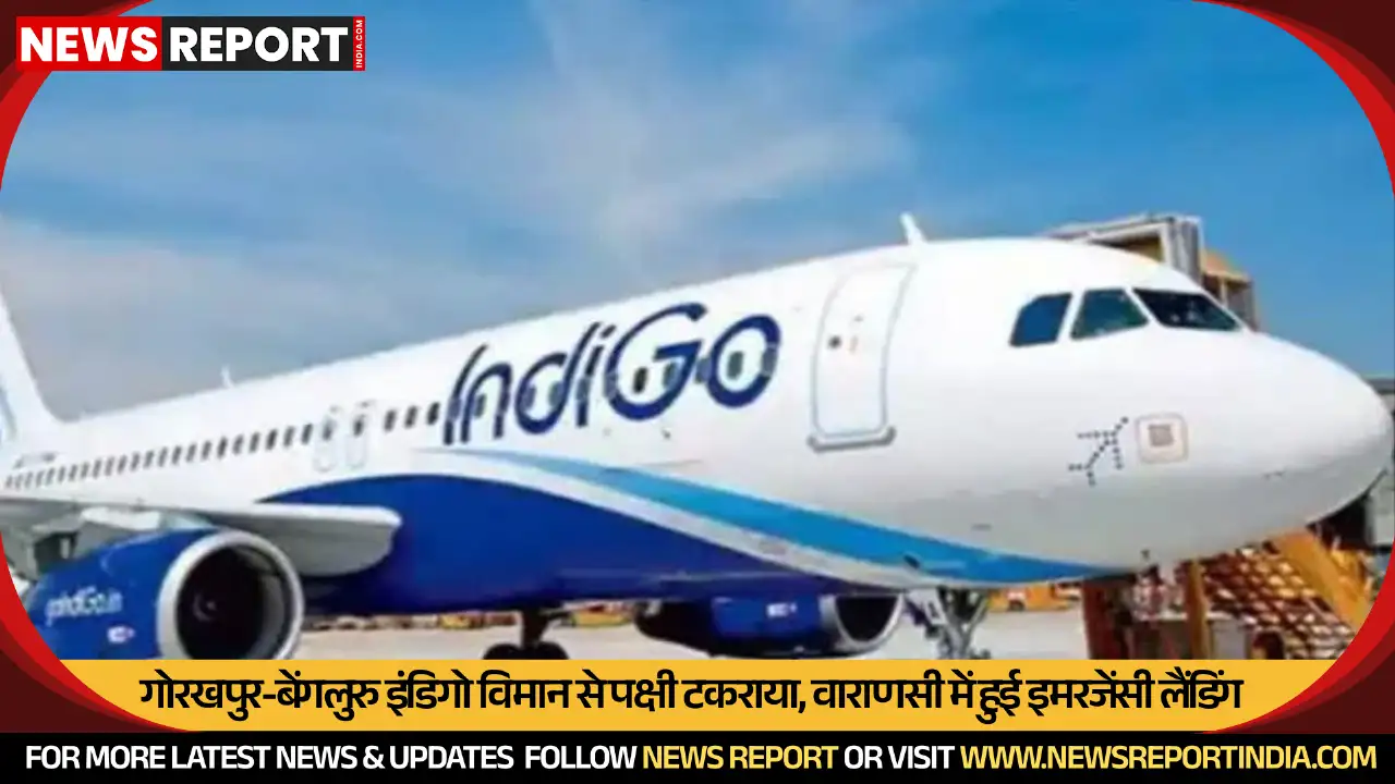 गोरखपुर से बेंगलुरु जा रहे इंडिगो विमान में बर्ड हिट से तकनीकी खराबी आई, वाराणसी में इमरजेंसी लैंडिंग हुई, सभी 216 यात्री सुरक्षित।