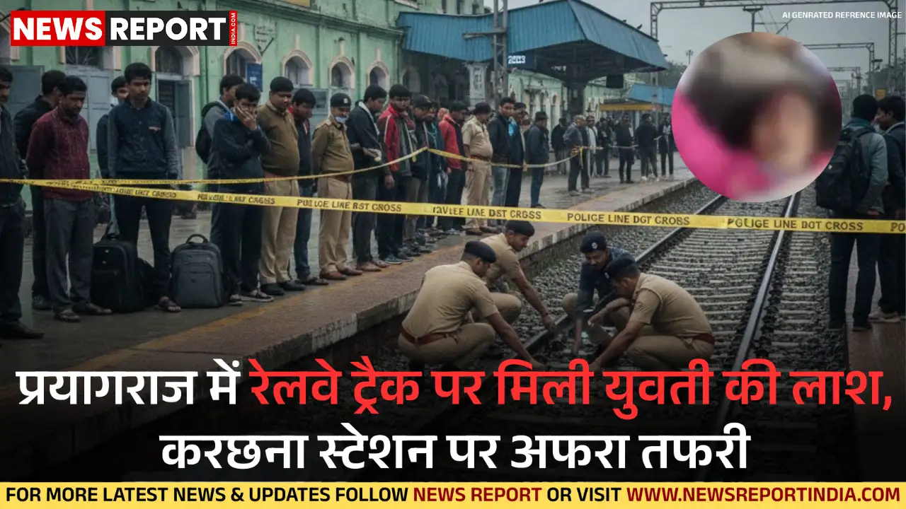 प्रयागराज में रेलवे ट्रैक पर मिली युवती की लाश, करछना स्टेशन पर अफरा तफरी प्रयागराज में रेलवे ट्रैक पर मिली युवती की लाश, करछना स्टेशन पर अफरा तफरी