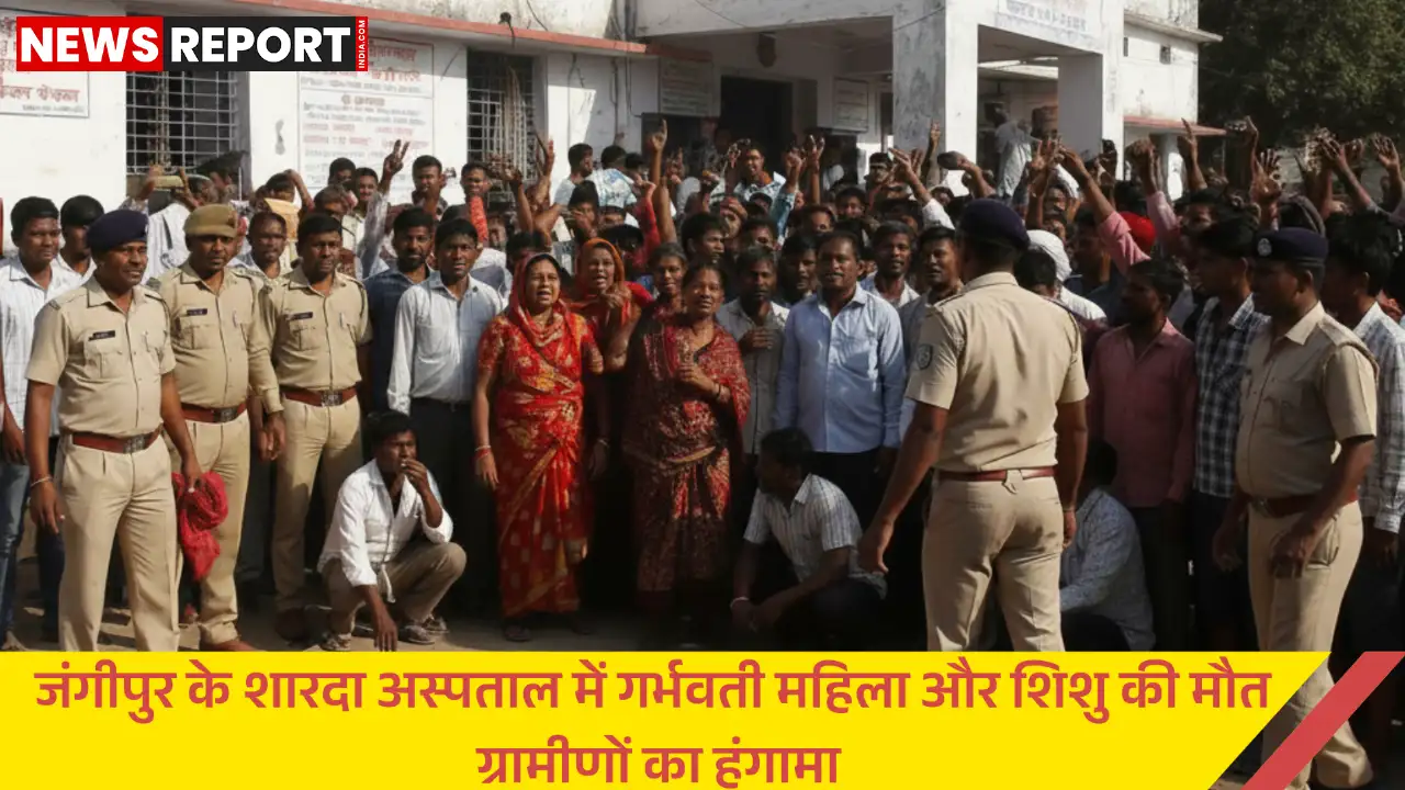 जंगीपुर के शारदा अस्पताल में गर्भवती महिला और शिशु की मौत परिजनों का हंगामा