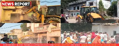 वाराणसी: कैथी गांव में सड़क चौड़ीकरण फिर शुरू, विरोध के बीच 20 मकान गिराए गए