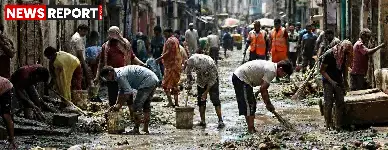 वाराणसी में गंगा और वरुणा का जलस्तर घटने के बाद भी गंदगी और दुर्गंध से लोग परेशान हैं, प्रशासन ने सफाई के निर्देश दिए।