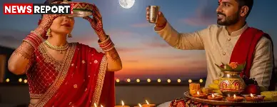करवा चौथ 2025, शुक्रवार 10 अक्टूबर को मनाया जाएगा, जिसमें विवाहित महिलाएं पति की लंबी उम्र के लिए निर्जला व्रत रखती हैं और चंद्रमा दर्शन के बाद पारण करती हैं।