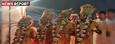 वाराणसी में विश्वप्रसिद्ध रामनगर रामलीला में प्रभु श्रीराम का जन्मोत्सव बड़े धूमधाम से मंचित हुआ, हजारों श्रद्धालु उमड़े।