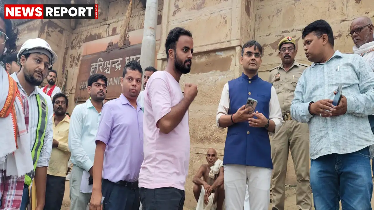 वाराणसी: जिलाधिकारी ने हरिश्चंद्र घाट का निरीक्षण कर सिल्ट हटाने के दिए निर्देश