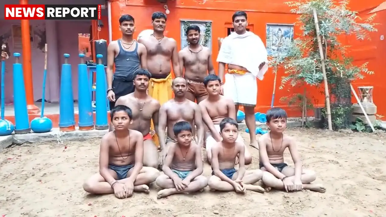वाराणसी के ऐतिहासिक काकेमल अखाड़े में नागपंचमी पर हुआ भव्य कुश्ती दंगल, जिसमें पहलवानों ने अपना दमखम दिखाया।