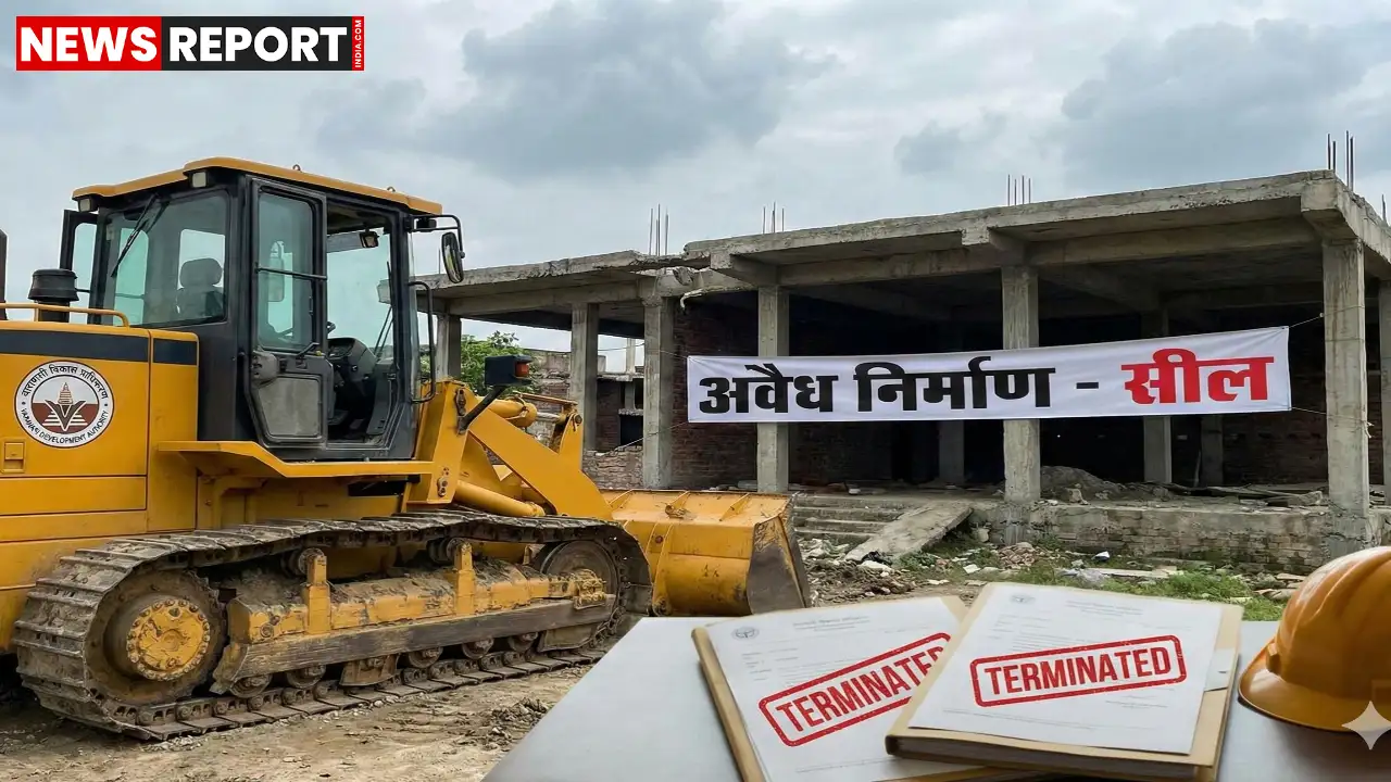 वाराणसी वीडीए ने अवैध निर्माण पर कड़ा रुख अपनाते हुए दो कर्मचारियों को बर्खास्त किया और जोनल अधिकारी के खिलाफ कार्रवाई की सिफारिश की है।