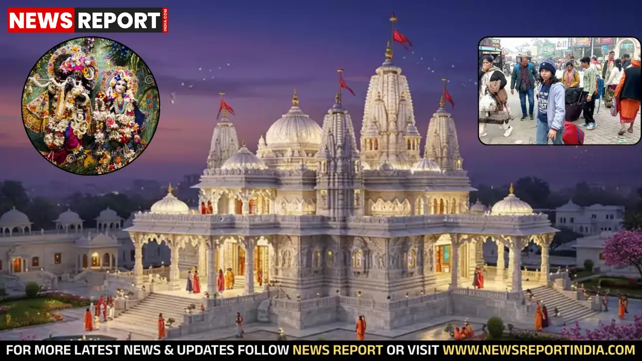 ठाकुर बांकेबिहारी मंदिर में नए वर्ष के स्वागत के लिए श्रद्धालुओं की भीड़, होटल-गेस्टहाउस पूरी तरह बुक