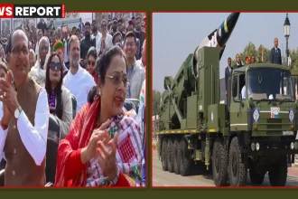 कर्तव्य पथ पर 77वें गणतंत्र दिवस परेड में भारतीय सेना की मार्चिंग और वायुसेना की फ्लाईपास्ट