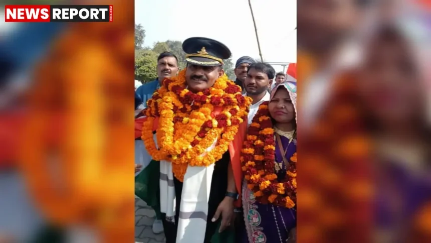 वाराणसी के सकलपुर में ऑनरेरी लेफ्टिनेंट हौसिला प्रसाद यादव का 30 साल की सेवा के बाद भव्य स्वागत