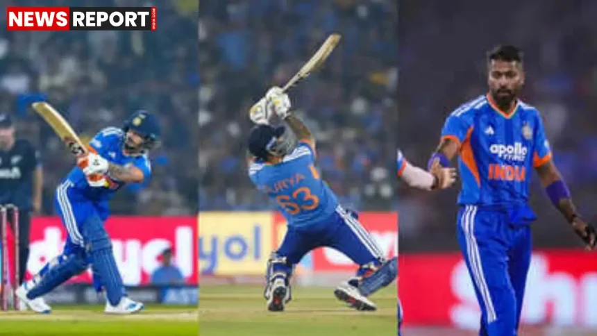 भारत बनाम न्यूजीलैंड टी20 सीरीज जीत के जश्न का दृश्य