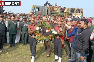 हापुड़ के गांव भटैल में शहीद जवान रिंखिल बालियान को सैन्य सम्मान के साथ अंतिम विदाई