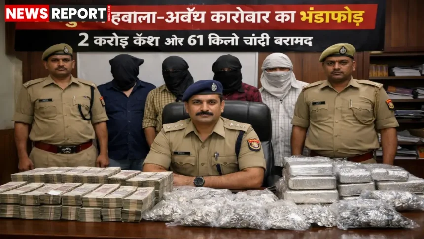 कानपुर में पुलिस छापेमारी के दौरान 2 करोड़ नकद और 61 किलो चांदी बरामद
