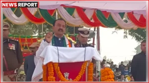 उप मुख्यमंत्री केशव प्रसाद मौर्य स्वामी अविमुक्तेश्वरानंद को गंगा स्नान का निमंत्रण और सुरक्षा का आश्वासन देते हुए