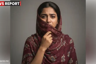 मेरठ पुलिस थाने में शिकायत दर्ज कराती युवती, स्टॉकिंग और धमकी का मामला