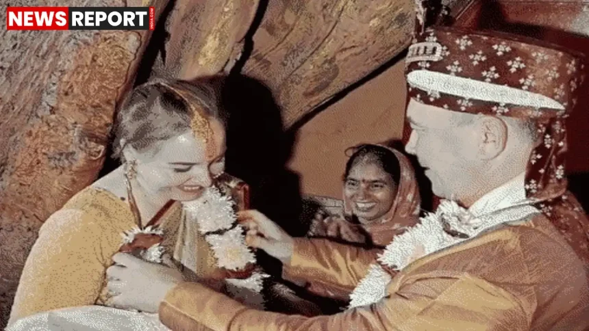 दशाश्वमेध घाट वाराणसी में वैदिक रीति से विवाह करते रूसी दंपती