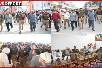 संत रविदास जयंती पर वाराणसी में पुलिस द्वारा सुरक्षा निरीक्षण