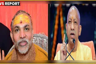 वाराणसी में प्रेस वार्ता के दौरान स्वामी अविमुक्तेश्वरानंद, योगी आदित्यनाथ को हिंदू प्रमाण देने की चुनौती