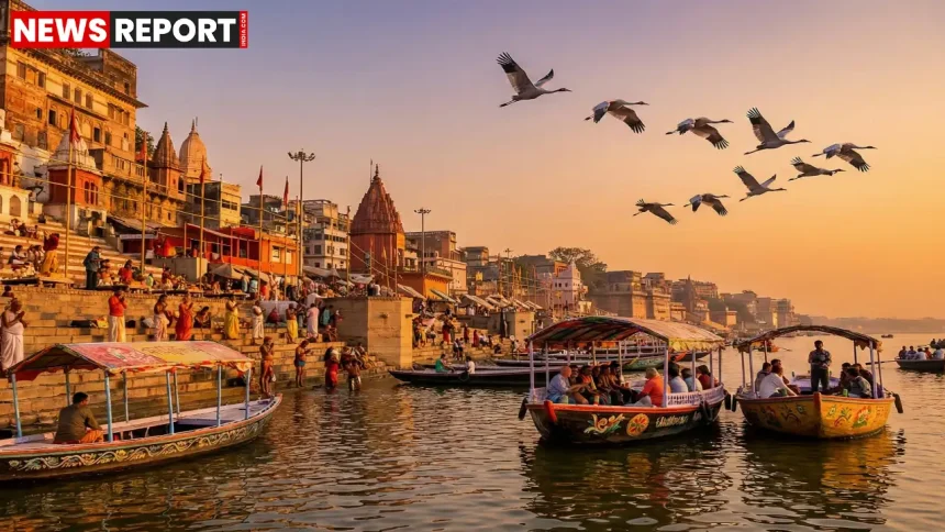 वाराणसी में गंगा घाट पर काला धुआं छोड़ती मोटरबोट के खिलाफ जल पुलिस की कार्रवाई