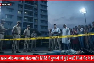 एम्स के पास कोचिंग भवन के बाहर पुलिस और जांच टीम की मौजूदगी