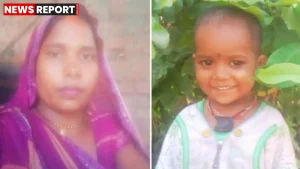 चंदौली में मां-बेटी की आत्महत्या स्थल पर पुलिस जांच करती हुई