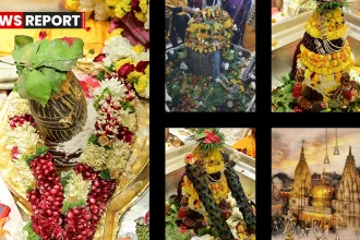 महाशिवरात्रि पर वाराणसी के काशी विश्वनाथ मंदिर में बाबा विश्वनाथ के दर्शन के लिए उमड़ी श्रद्धालुओं की भारी भीड़।