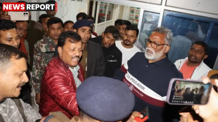 पटना में पप्पू यादव की गिरफ्तारी के दौरान पुलिस कार्रवाई