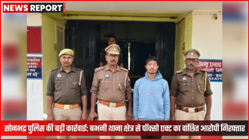 सोनभद्र पुलिस द्वारा गिरफ्तार किए गए आरोपी की तस्वीर