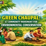 उत्तर प्रदेश के गांवों में ग्रीन चौपाल के दौरान पौधरोपण करते ग्रामीण