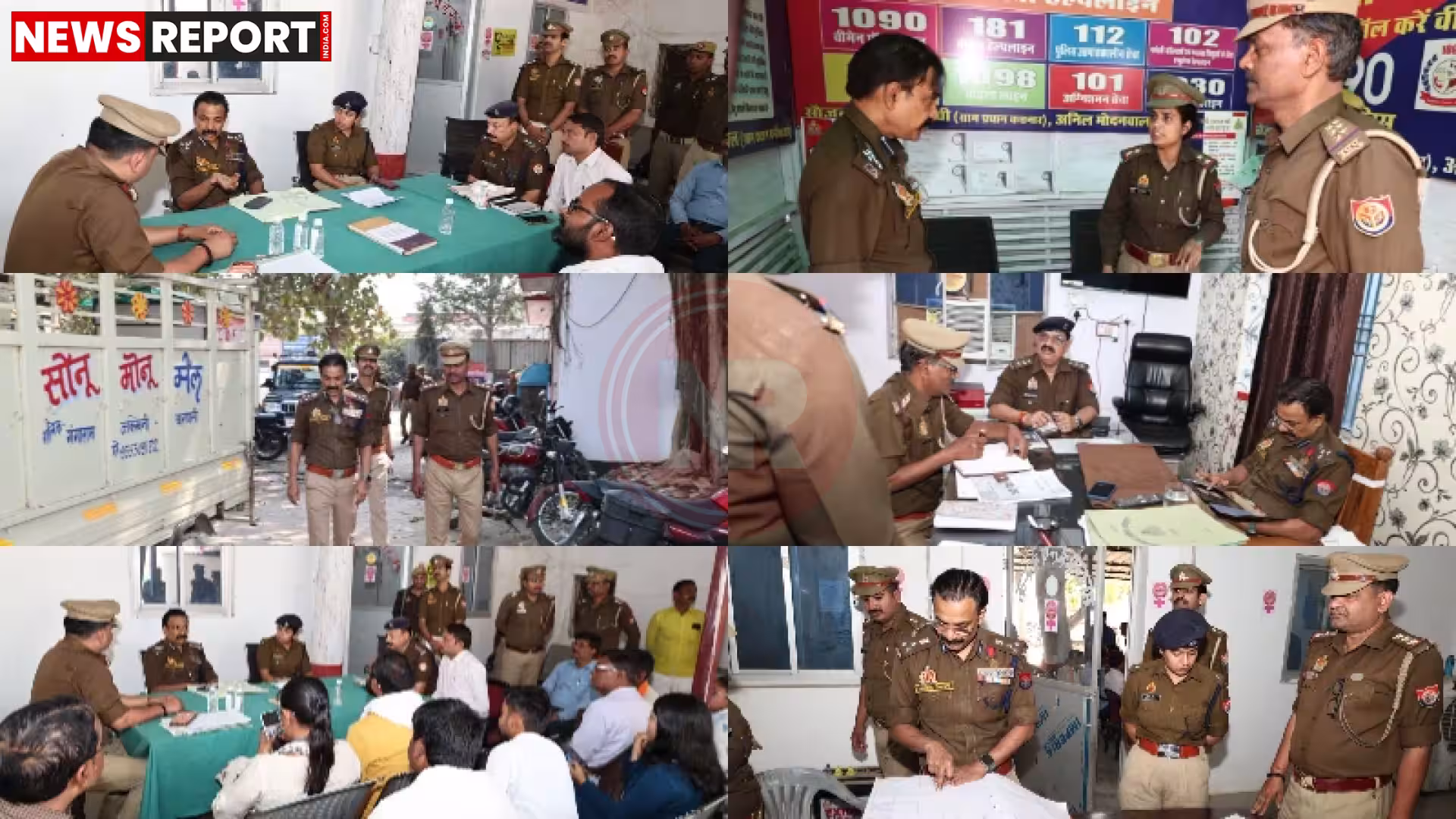 अपर पुलिस आयुक्त अपराध श्री आलोक प्रियदर्शी वाराणसी के एक पुलिस थाने में फरियादियों की समस्याएं सुनते हुए