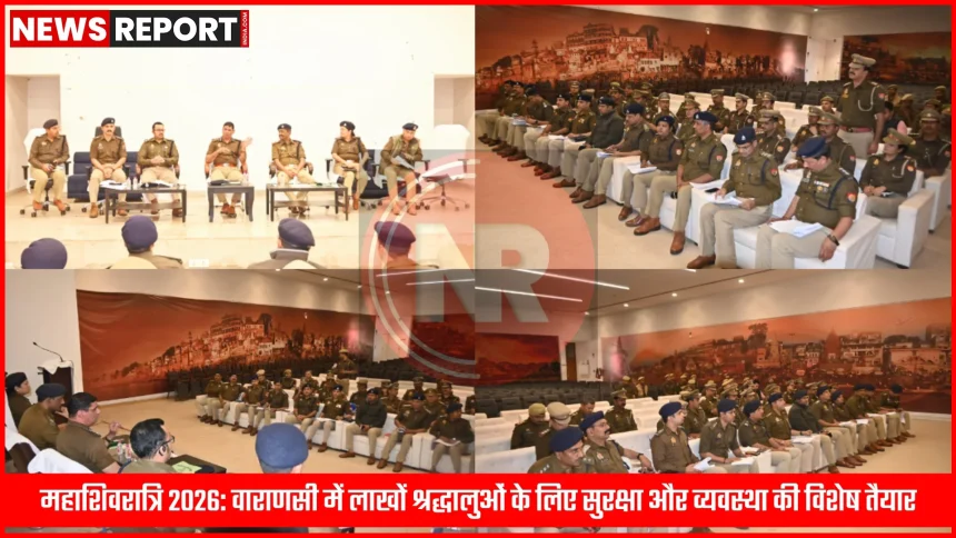 वाराणसी में महाशिवरात्रि सुरक्षा व्यवस्था की समीक्षा बैठक करते अधिकारी।