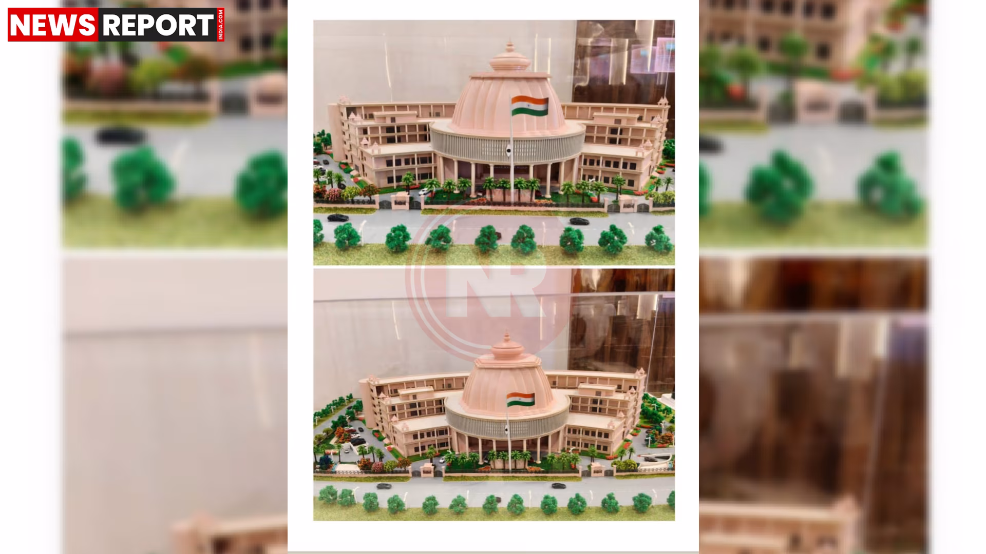 वाराणसी के नए नगर निगम सदन भवन का प्रस्तावित डिज़ाइन, जिसमें काशी और गंगा की सांस्कृतिक थीम दिखाई गई है।