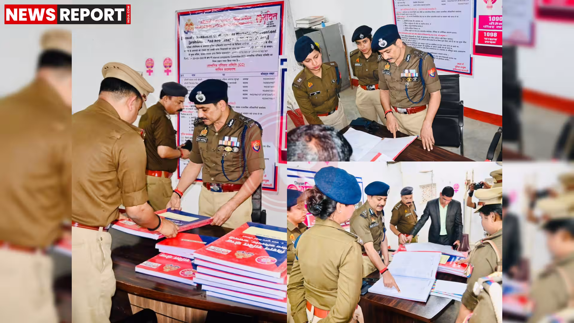 वाराणसी में पुलिस कमिश्नर मोहित अग्रवाल मिशन शक्ति केंद्र का निरीक्षण करते हुए, महिला अधिकारियों के साथ बातचीत करते हुए।