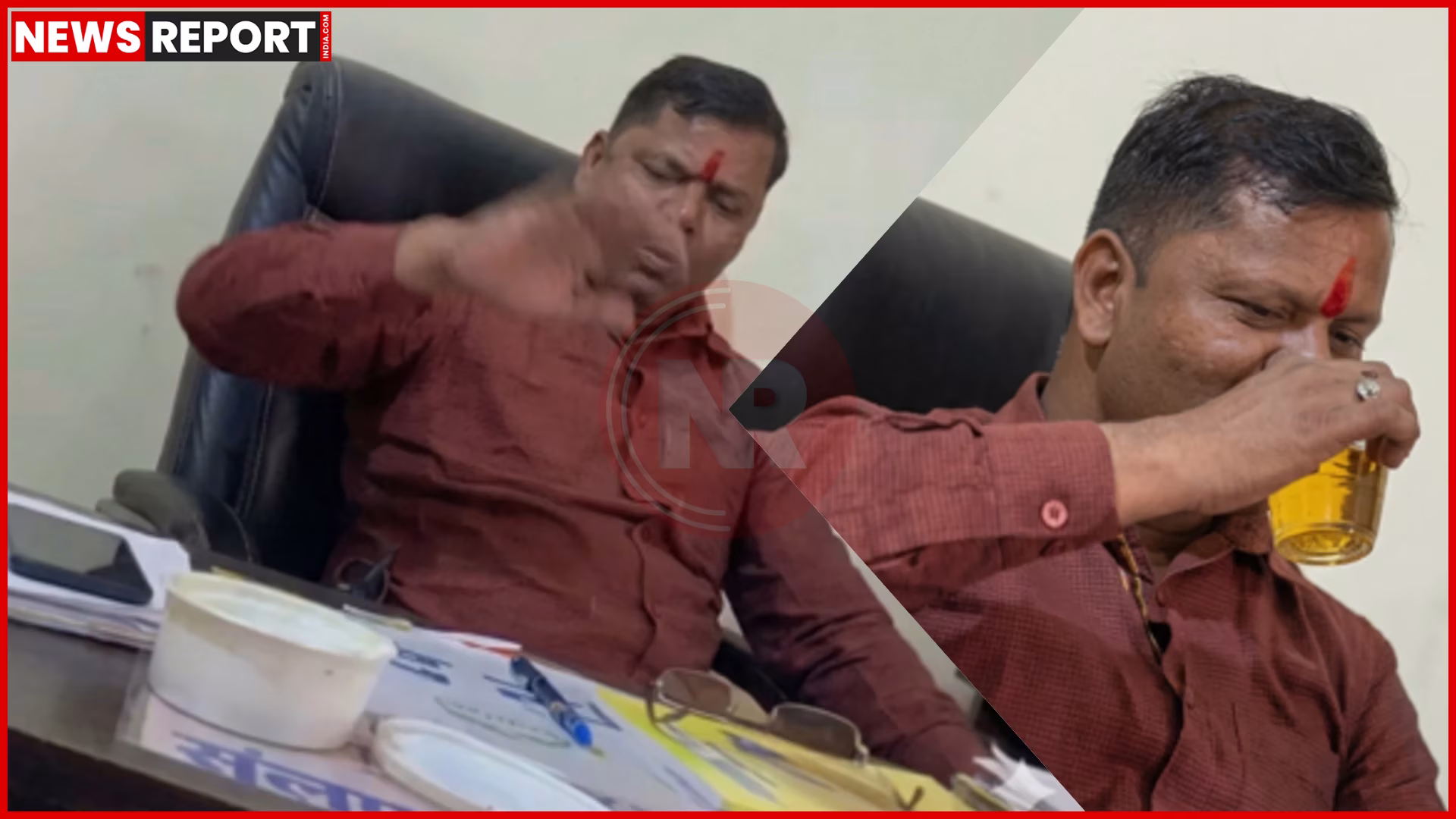 ड्यूटी के दौरान शराब पीते सफाई नायक का वायरल वीडियो