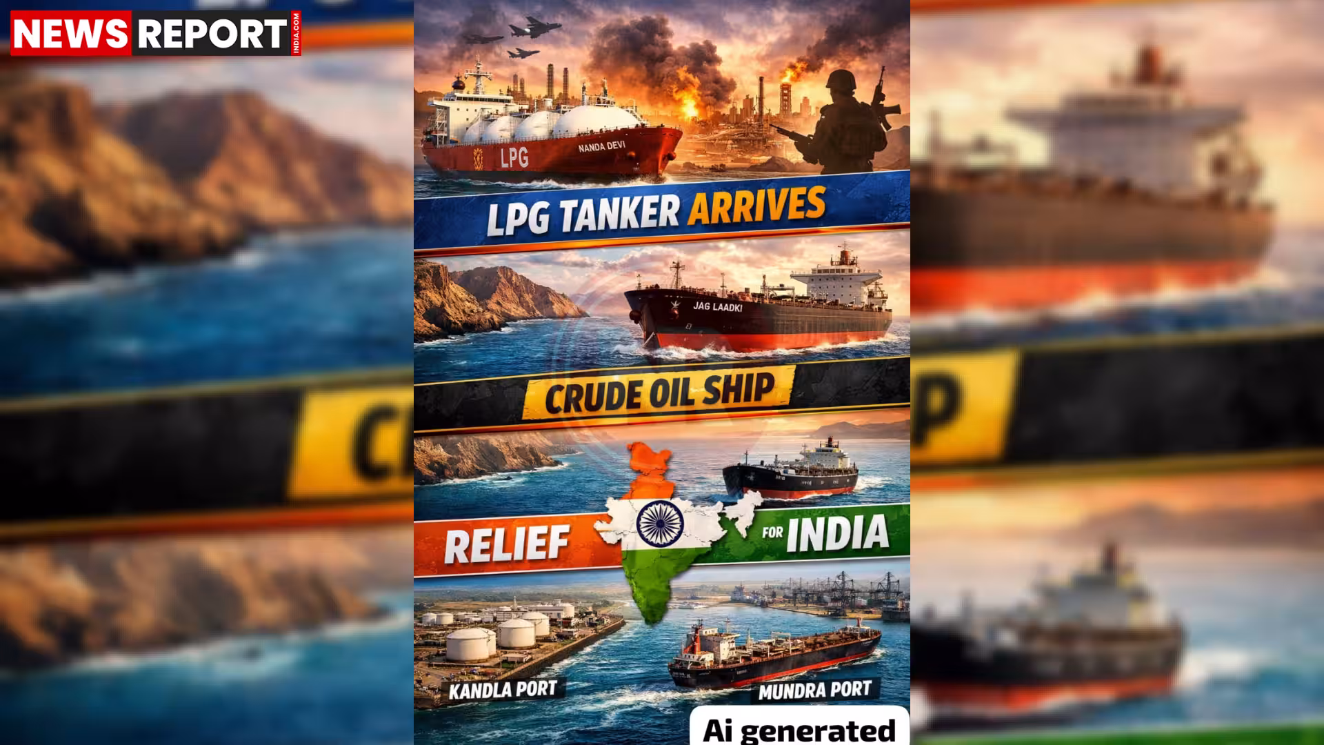 भारतीय बंदरगाह पर पहुंचे LPG और कच्चा तेल से भरे जहाज