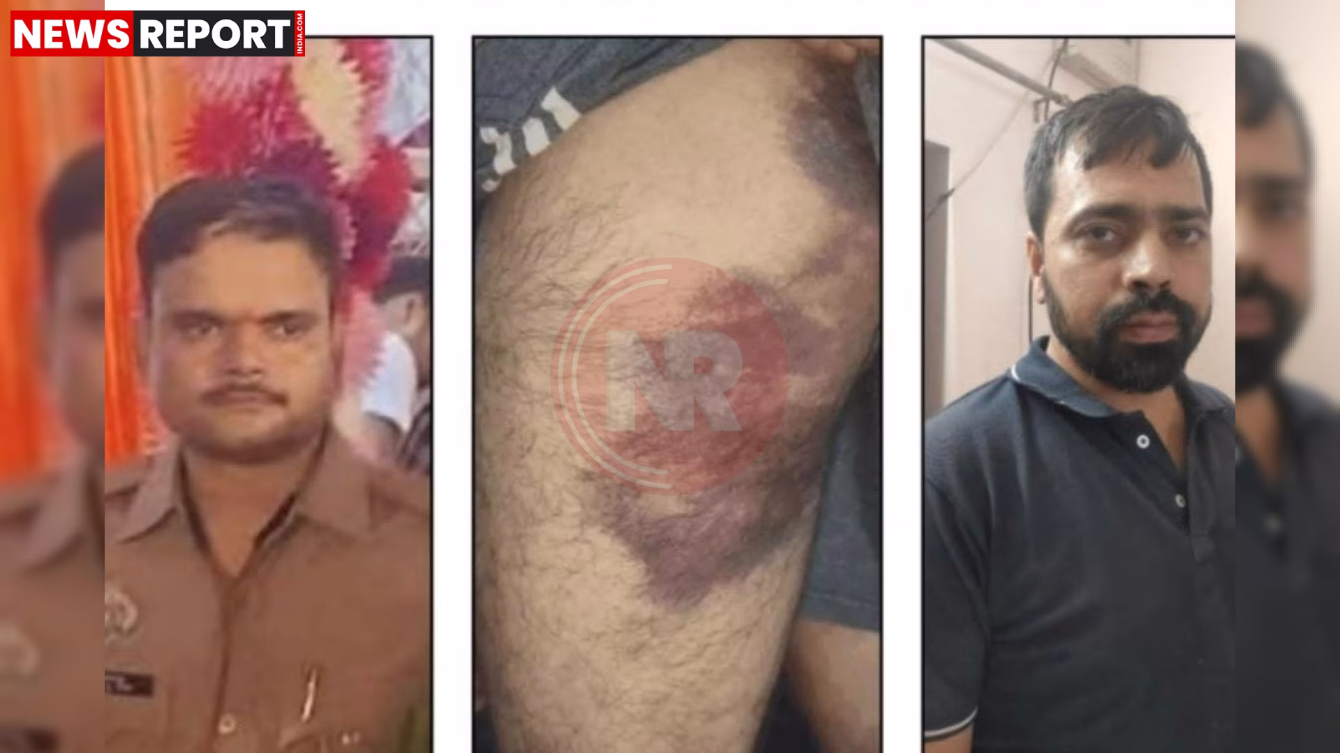 कानपुर चौकी में पुलिस द्वारा पति की पिटाई का दृश्य