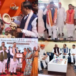 उपमुख्यमंत्री केशव प्रसाद मौर्य वाराणसी में मीडिया से बात करते हुए