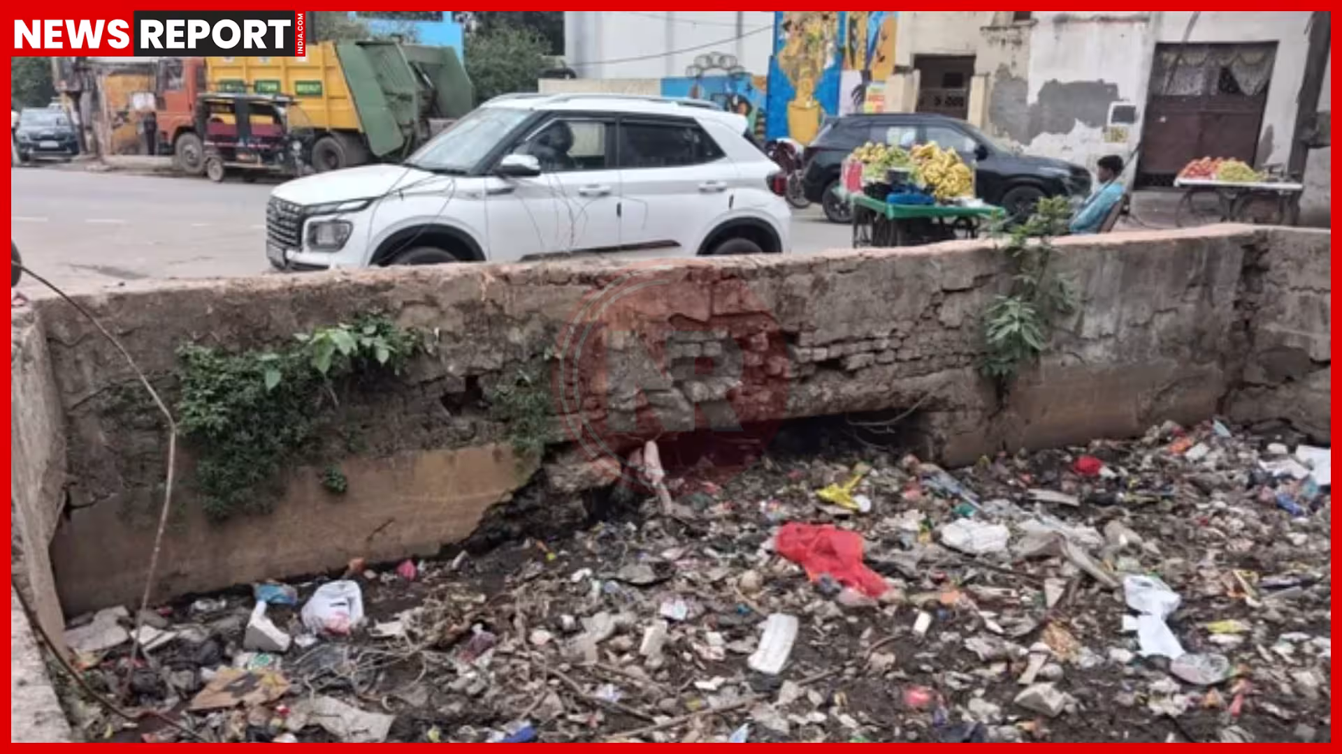 मेरठ बच्चा पार्क चौराहे पर नया नाला निर्माण कार्य