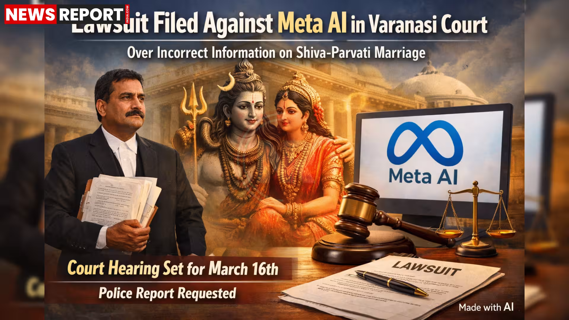 वाराणसी अदालत में मेटा एआई के खिलाफ दायर केस की प्रतीकात्मक तस्वीर