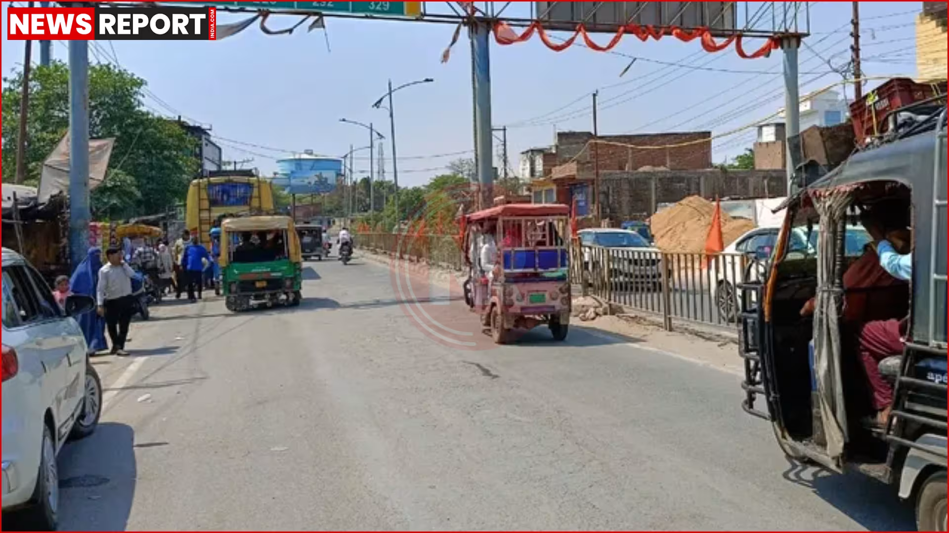 मीरजापुर-प्रयागराज मार्ग की मरम्मत कार्य के लिए सड़क का दृश्य