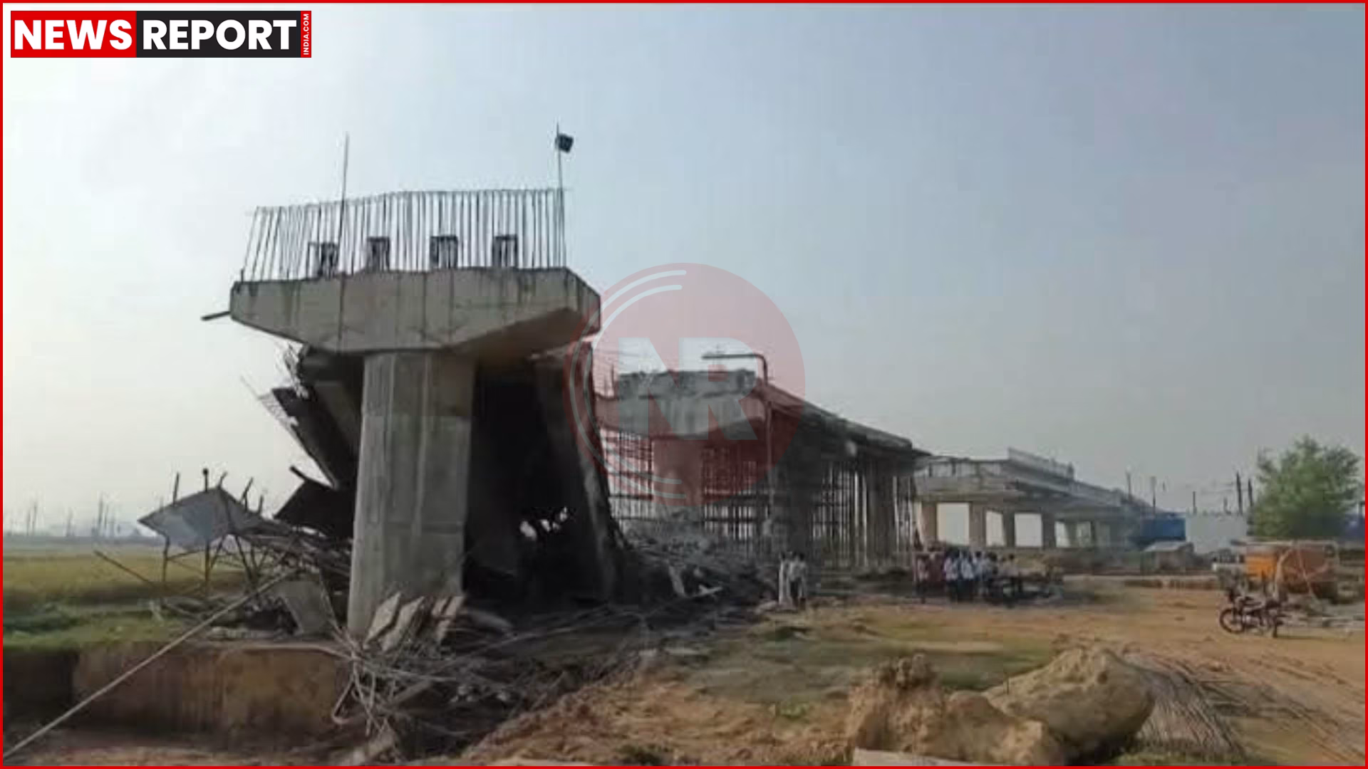 मुगलसराय ओवरब्रिज हादसे की स्थल की तस्वीर