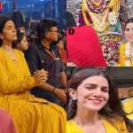 निम्रत कौर वाराणसी में गंगा आरती में शामिल होती हुईं