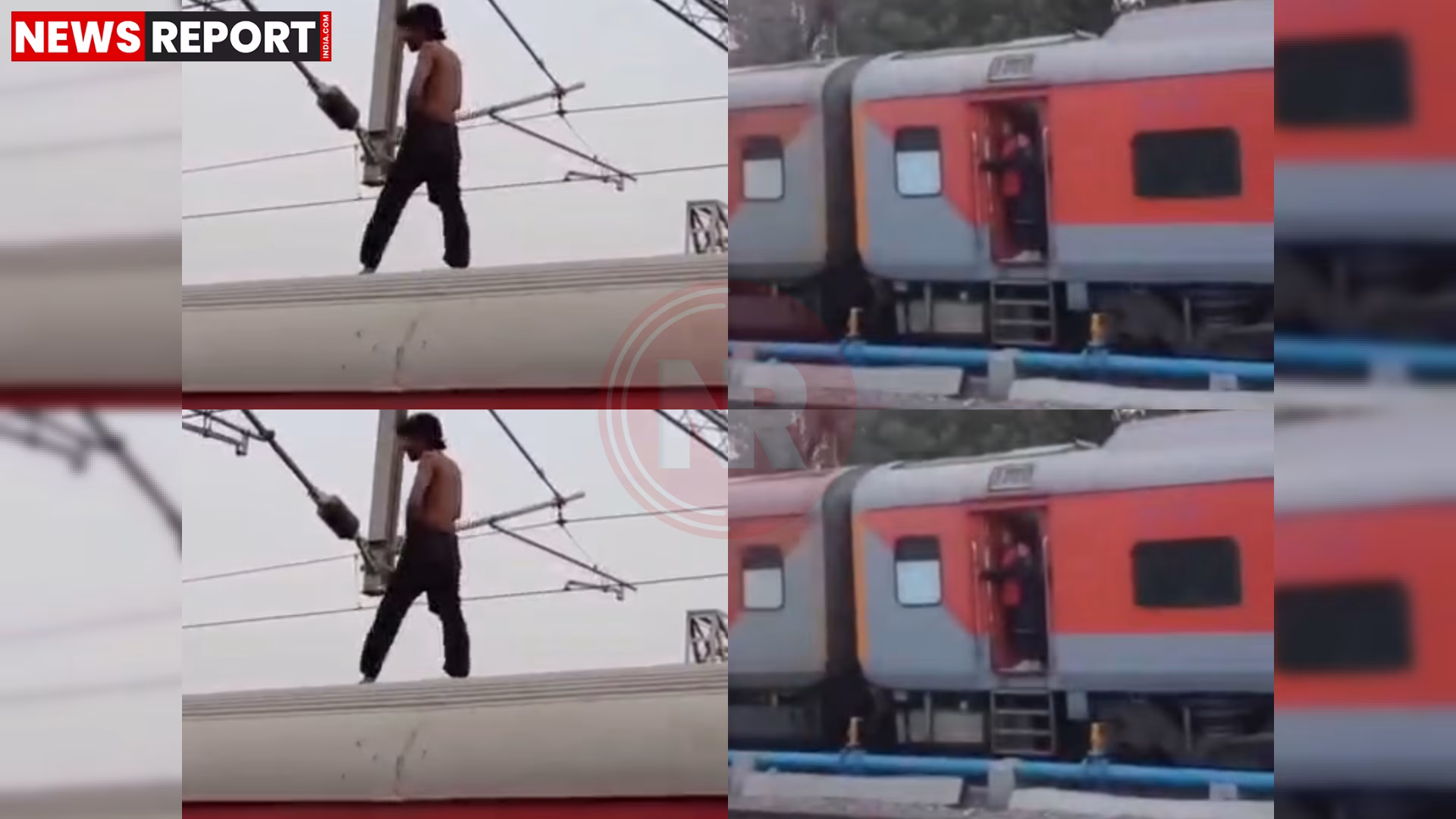 प्रतापगढ़ जंक्शन पर युवक ट्रेन की छत पर चढ़ा