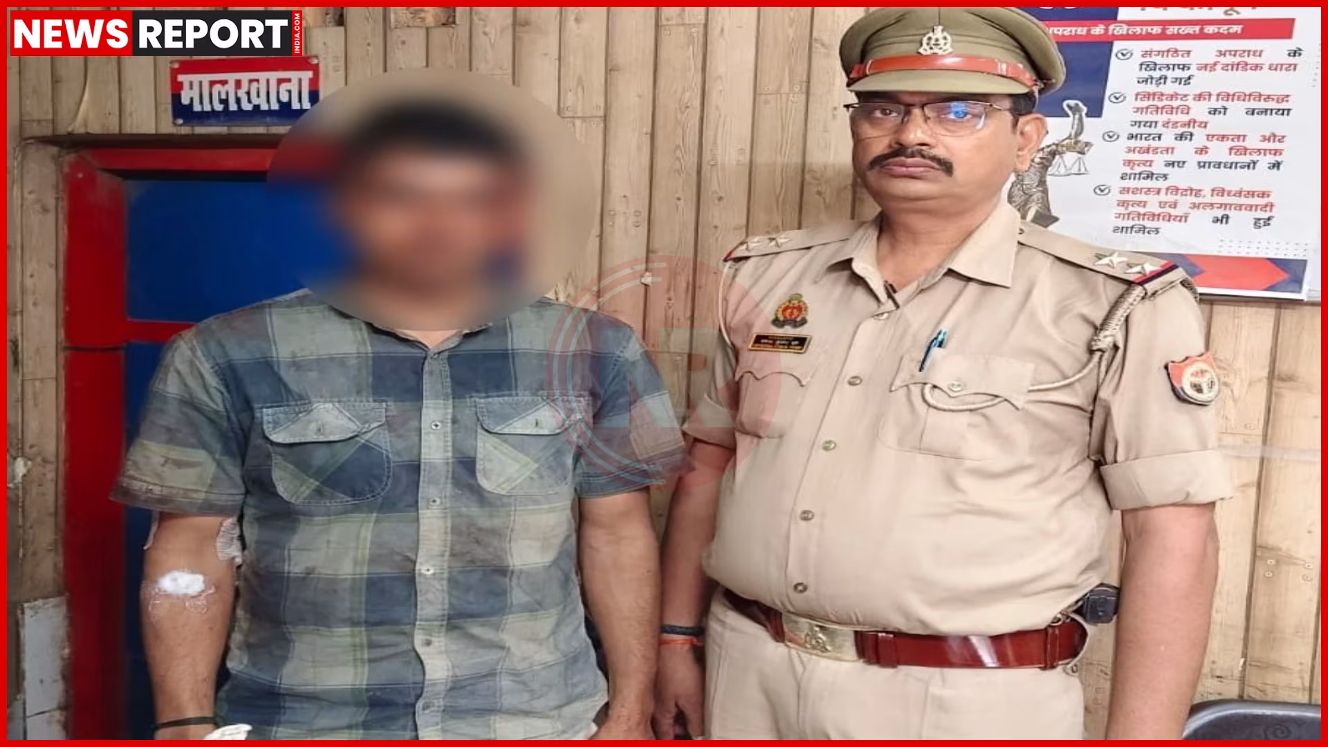 वाराणसी पुलिस द्वारा गिरफ्तार अभियुक्त और बरामद लोहे की रॉड