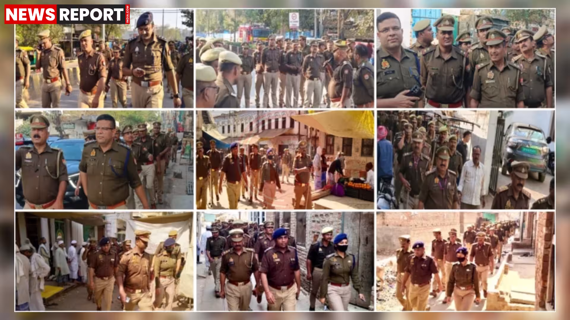 डीसीपी वरुणा जोन के नेतृत्व में होली सुरक्षा हेतु पुलिस की पैदल गश्त