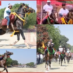 वाराणसी खेल मेले में घुड़दौड़ प्रतियोगिता का दृश्य