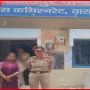 महिला वारंटी की गिरफ्तारी के बाद कार्रवाई करती लालपुर पांडेयपुर थाना पुलिस