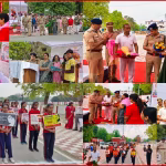 वाराणसी पुलिस लाइन्स में रन फॉर एम्पावरमेंट मैराथन में भाग लेते प्रतिभागी