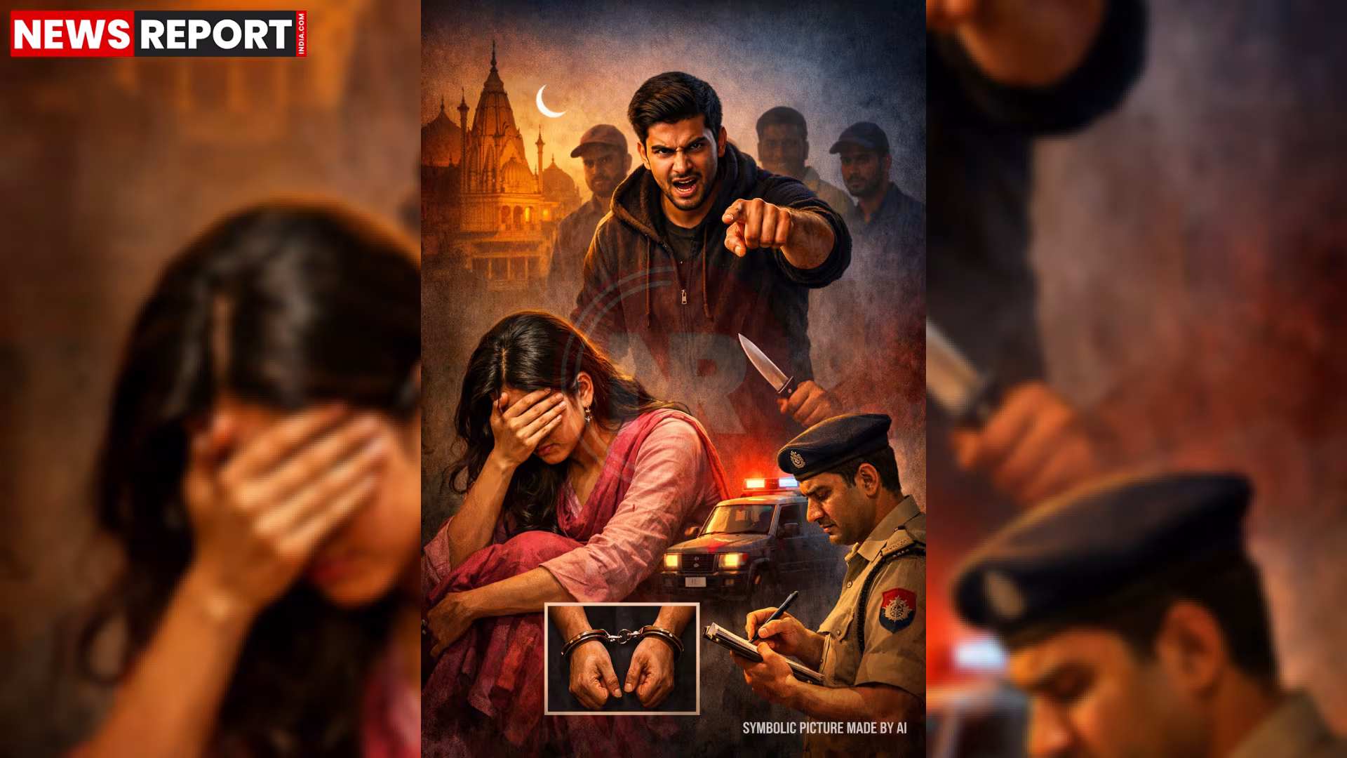 वाराणसी पुलिस स्टेशन के बाहर खड़ी पुलिस की गाड़ी