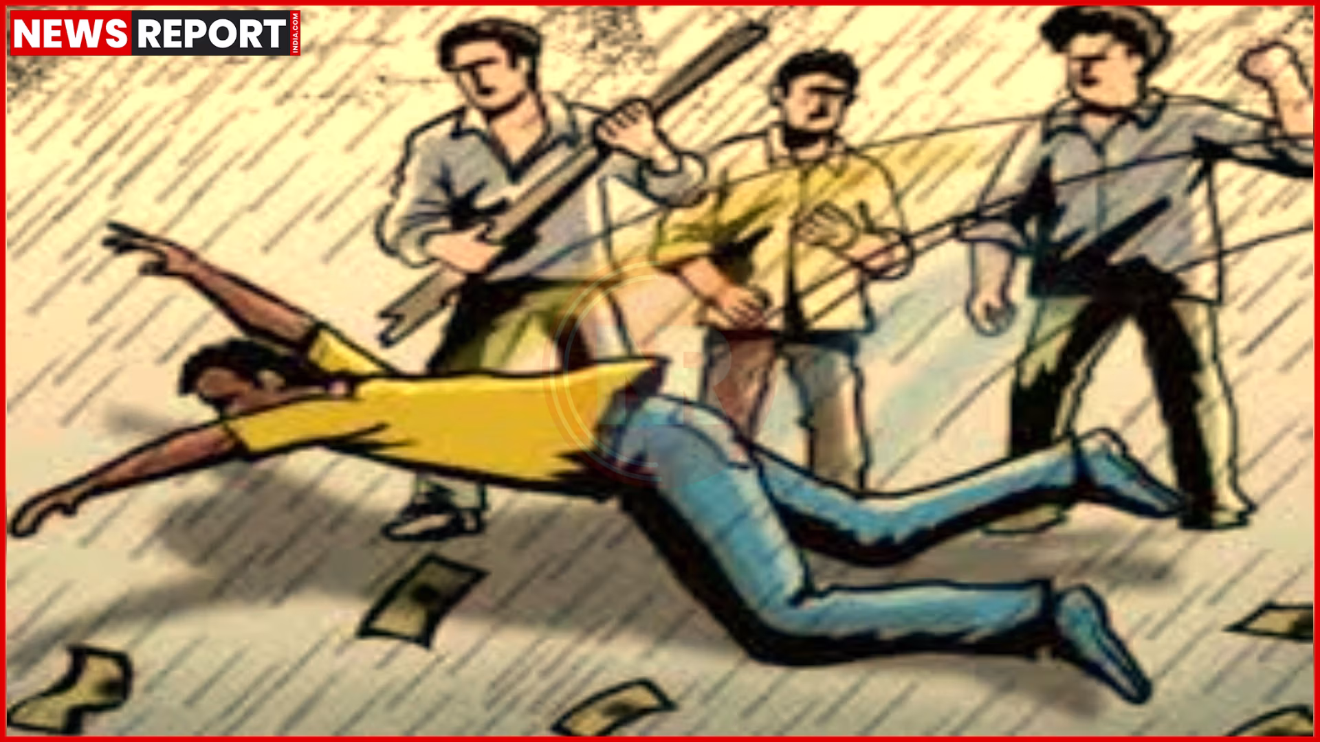 इलाहाबाद विश्वविद्यालय हॉस्टल के बाहर घायल छात्र और पुलिस जांच करते हुए।